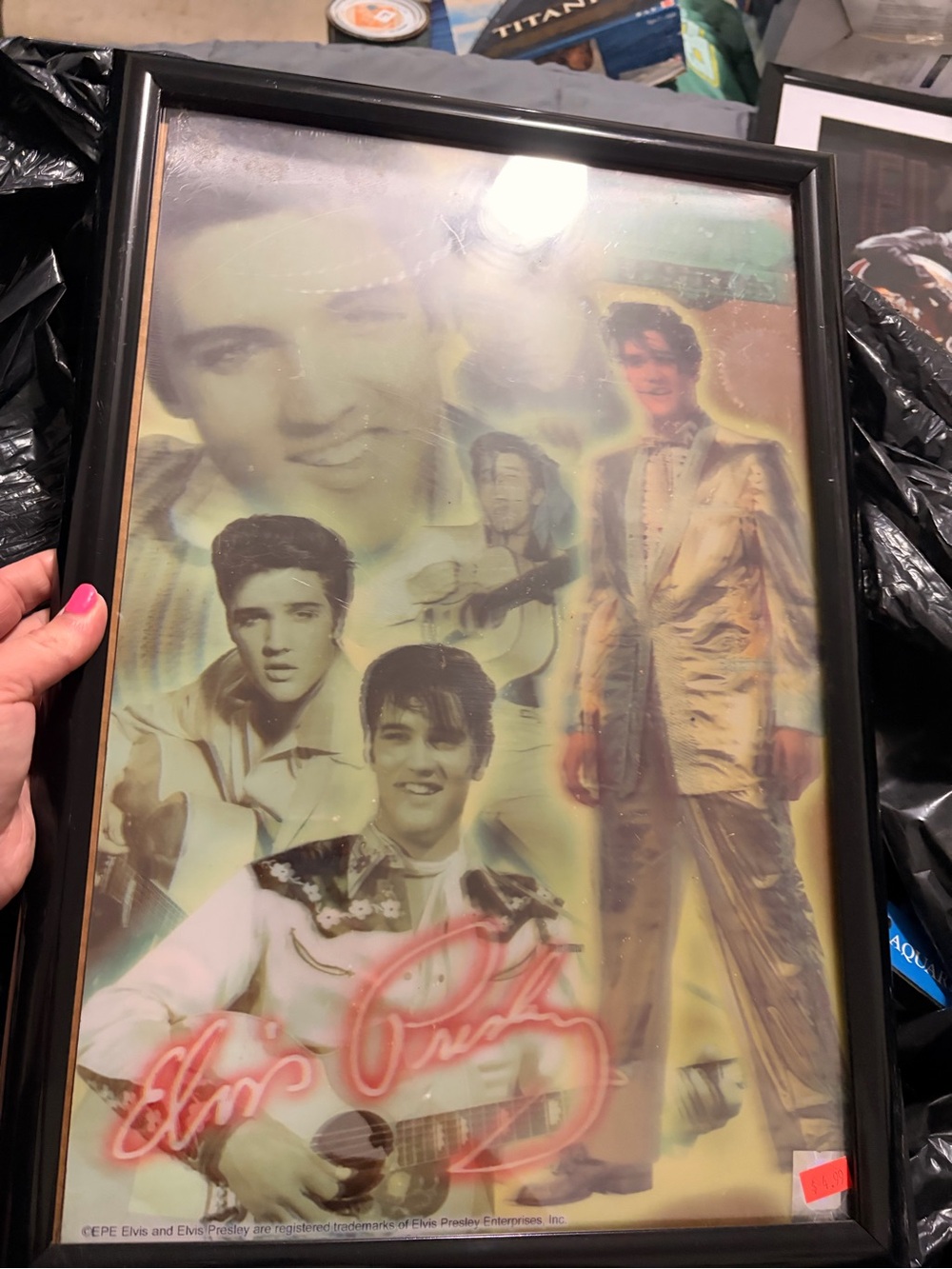 Elvis Presley holographic Signature Framed Collage